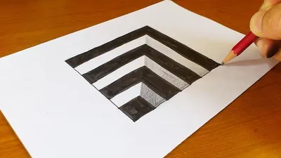 Easy 3D Drawing Heart - YouTube