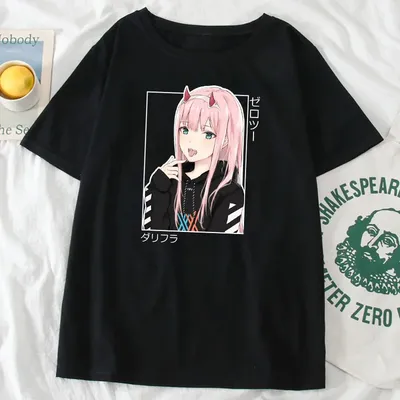 Футболка Harajuku с изображением сексуальной девушки Zero Two, топы с  рисунком аниме Дарлинг в Фране, женские и мужские кавайные трендовые  уличные футболки, женская футболка | AliExpress