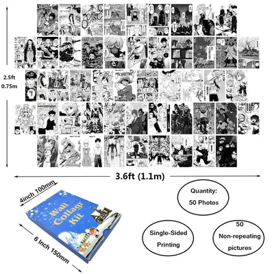 Купить 50 шт., HD манга, наклейки на стену, набор обоев, аниме,  художественный плакат, украшение, красивая картинка, подарок на день  рождения | Joom