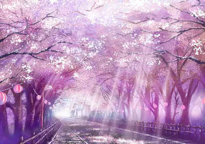 Anime sakura trees Wallpapers Download | MobCup