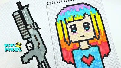 Мои Большие Рисунки по Клеточкам формата А4 !!! 我的像素艺术 PIXEL ART ! ПИКСЕЛЬ  АРТ ! - YouTube