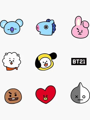 Bt21💙💜💖❤️💛🖤💛❤️🖤 | Bts emoji, Bts drawings, Face stickers