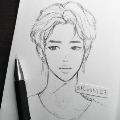 Jimin #BTS | Bts drawings, Anime sketch, Kpop drawings