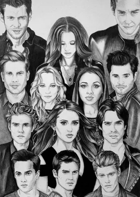 My The Vampire Diaries drawing! Twitter: @lureason , Instagram: lureasonart  | Дневники вампира, Вампиры, Карандашный портрет