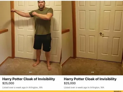 Harry Potter Cloak of Invisibility $25,000 Listed over a week ago in  Arlington, WA Harry Potter / Гарри Поттер :: смешные картинки (фото  приколы) :: Поттериана / смешные картинки и другие приколы: