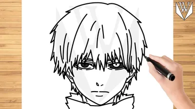 How to draw Kaneki Ken Tokyo Ghoul Step by step Tutorial | Free Download  Coloring Page - YouTube