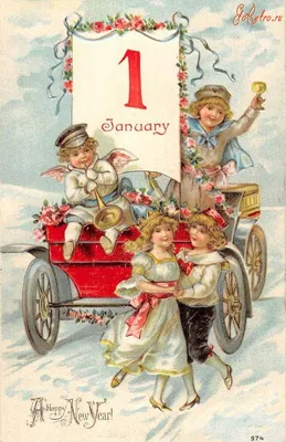 Russian vintage New Year's postcard. 1980. Artist L. Kuznetsov. The  inscriptions are: \"January, 1\"… | Новогодние открытки, Открытки, Старые  поздравительные открытки