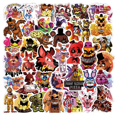 Наклейки FNAF аниме «пять ночей у Фредди», 50 шт | AliExpress