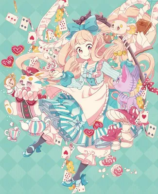 Обои на рабочий стол Алиса в стране чудес в стиле аниме / Alice in  Wonderland in anime style, обои для рабочего стола, скачать обои, обои  бесплатно