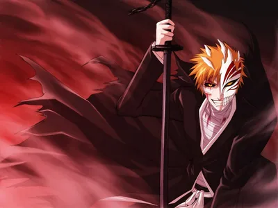 Обои Аниме Bleach, обои для рабочего стола, фотографии аниме, bleach, ичиго,  куросаки, блич, арт, небо, занпакто, меч, накидка, снег, облака Обои для  рабочего стола, скачать обои картинки заставки на рабочий стол.