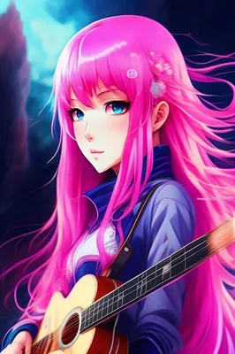 Электрогитара Anime Guitarist Super Sonico, гитара, черные волосы, манга,  гитарист png | PNGWing