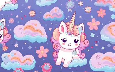 Unicorn On A Blooming Meadow, Colorful Colors In Anime Style. Generative AI  Фотография, картинки, изображения и сток-фотография без роялти. Image  204720919