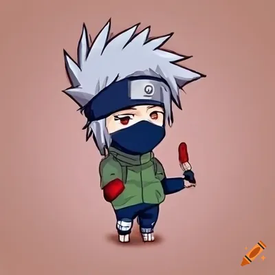 Kakashi hatake in cute chibi anime style on Craiyon