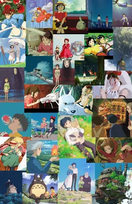 Коллаж из аниме хаяо миядзаки✨✨🌌🌌 | Anime, Studio ghibli, Ghibli