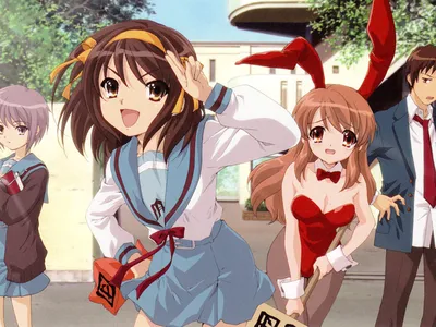 Фото Юки из аниме Меланхолия Харухи Судзумии / The Melancholy of Haruhi  Suzumiya с мороженым