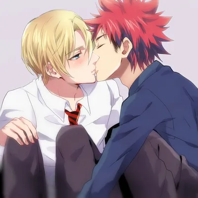 Два парня целуются лёгкий яой из аниме shokugeki no soma * аниме мальчики ~  anime boys * аниме категории * Проект - Фуку анима