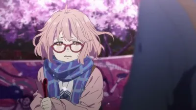 Обои на рабочий стол Mirai Kuriyama / Мирай Курияма и Akihito Kanbara /  Акихито Канбара из аниме Kyoukai no Kanata / За гранью стоят на крыше  спиной друг к другу (Cheko Aguilar),