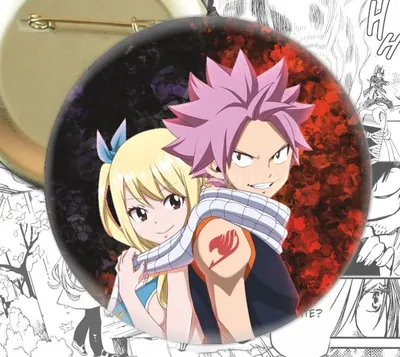 Обои на рабочий стол Люси Хартфилия / Lucy Heartfilia и Нацу Драгнил /  Natsu Dragneel из аниме из аниме Хвост Феи / Fairy Tail, обои для рабочего  стола, скачать обои, обои бесплатно