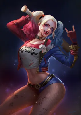 Vibrant Harley Quinn Anime-style HD Wallpaper