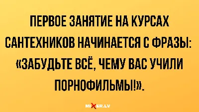 Смешные анекдоты в субботу и курсы сантехники | Mixnews