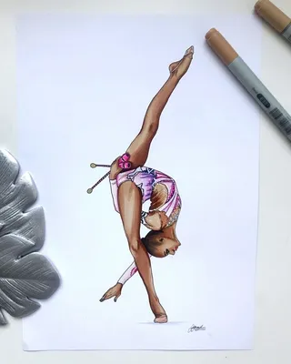 Ольга Ларионова Художник🎨Москва on Instagram: \"Иногда, чем проще-тем  лучше☝️😊 Свободный эскиз🤗♥️\" | Эскиз, Художественная гимнастика, Художник