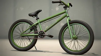 зеленый велосипед Bmx сидит на полу, картинка бмх фон картинки и Фото для  бесплатной загрузки