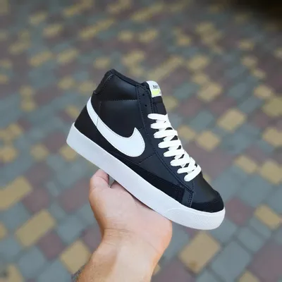 Мужские летние кроссовки Nike Blazer Mid Чёрные на белой крутые высокие  кросовки найк блазер (ID#1652585861), цена: 1685 ₴, купить на Prom.ua