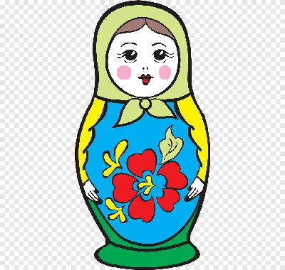 Russian matryoshka. Русская матрешка. PNG. | Матрешка, Детские поделки,  Веселые картинки