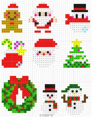 How to Draw Christmas Christmas Tree on the Cell ♥ Pictures on the Cell  #pixelart - YouTube