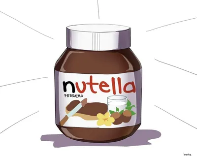 Стикер наклейка 3D для телефона, чехла, рисунок Енот с Nutella