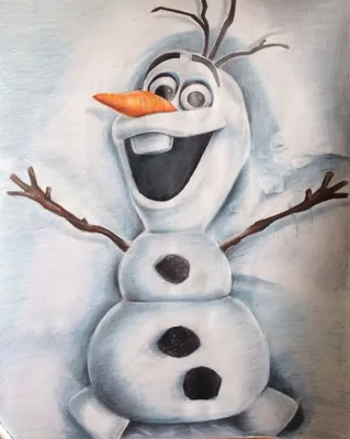 Olaf from disney's frozen. Colored pencil. | Рисунки, Искусство рисунка,  Олаф