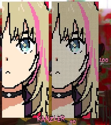 Pixel image of anime girl dressed in kimono Vector Image