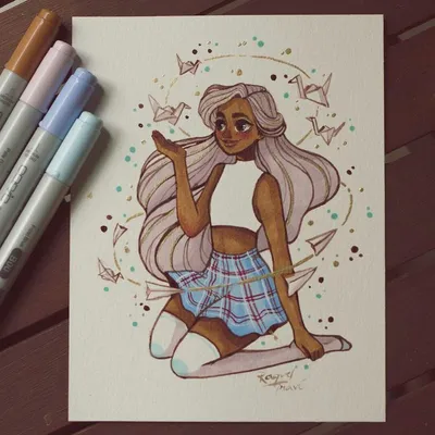 ̗̀♔ Pinterest: @Write_Black ♔ ̖́- | Marker art, Cute drawings, Character  design