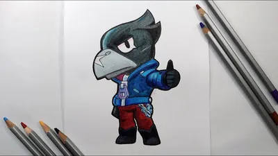 Как нарисовать Ворона из Бравл Старс. How to draw a Crow from Brawl Stars -  YouTube