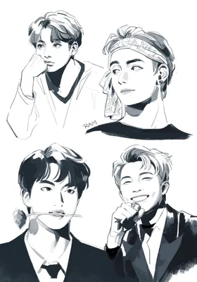 Пин от пользователя BeAGoodHuman⁷ на доске BTS Fanart | Иллюстрации арт,  Иллюстрации, Фан арт