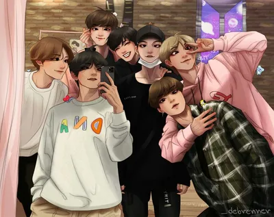 Иллюстрация Jimin BTS fanart в стиле 2d, компьютерная графика,