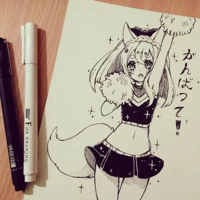 anime #art #drawing #sketchbook #notebook #neko #cute #kawaii #meowaverita # скетчбук #рисунок #блокнот #неко #линер #ритааве… | Рисунки-каракули,  Рисунок, Рисовать