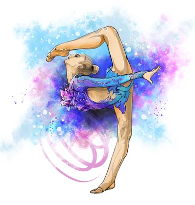 Strekosa Design - rhythmic gymnastics art // Sport illustration by  strekosadesign leotard купальник гимнастика акварель … | Художественные  постеры, Картины, Рисунки