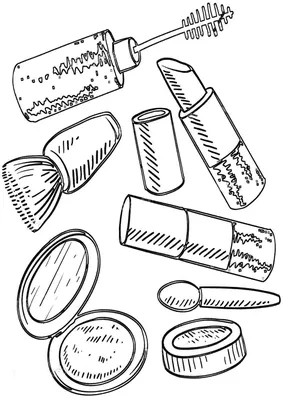 Раскраски, Картинка Макияж. Разукрашка. Рисунок Макияж. Разукрашки.  Декоративная косметика. Развивающие раскраски. Косметика для макияжа.  Картинки раскраски. Машина. Бесплатно найти раскраску. Фрукты. Раскрашивать  онлайн.