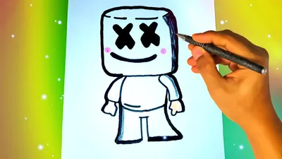 Как нарисовать DJ Marshmello | РИСУНКИ ЮЛЬКИ | Дзен