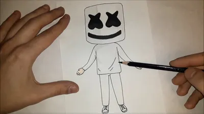 How to draw Marshmello | Marshmello drawing Easy - YouTube