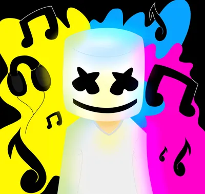 Создать мем \"лёгкие рисунки маршмеллоу, marshmello, маршмеллоу диджей арт\"  - Картинки - Meme-arsenal.com