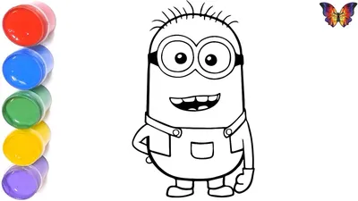 How to draw a MINION / cartoon coloring MINION for children / Coloring for  kids - YouTube