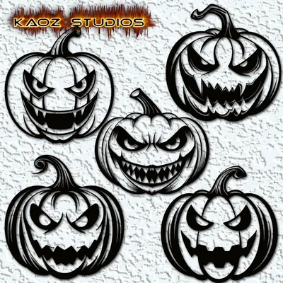 Файл STL Тыквенные настенные рисунки Halloween Wall Art Jack o Lanterns  Bundle 🎃・3D-печатная модель для загрузки・Cults