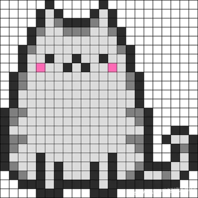 Котёнок В Шарфике Рисунки По Клеточкам КАК НАРИСОВАТЬ PIXEL ART CAT CATS -  YouTube