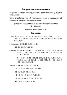 Рисунки по координатам