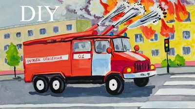 How to draw a fire truck - YouTube