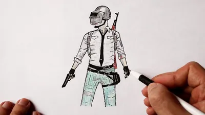 How to draw Pubg character | Drawing Pubg man from pubg game - YouTube