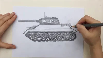 How to draw a Tank step by step | Simple drawing in notebook - YouTube