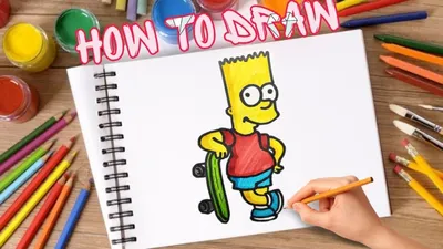 Как нарисовать СИМПСОНА. How to draw Bart Simpson. The Simpsons. Рисунок  Барт Симпсон. - YouTube